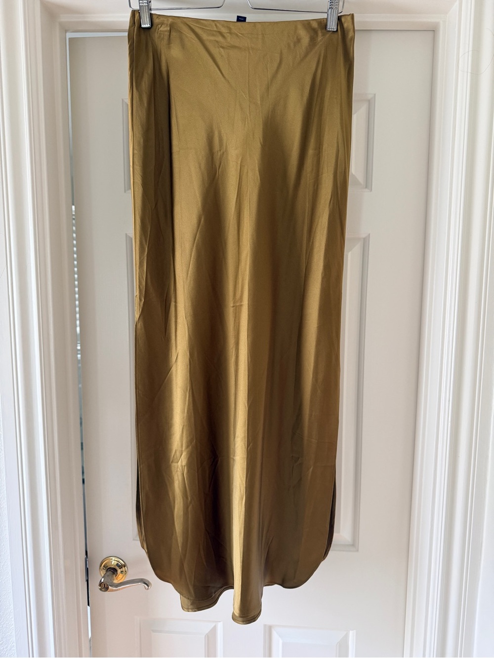 Banana Republic Olive Satin Maxi Skirt - Picture 3 of 6